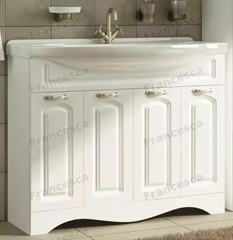 Тумба с раковиной Francesca Империя 100 белый (4 двери, ум. Эльбрус 100)