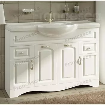 Тумба с раковиной Francesca Империя 120 белый (2ящ+4дв., ум. Классик 120)