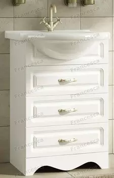 Тумба с раковиной Francesca Империя 55 белый (3 ящика ум. Уют 55)