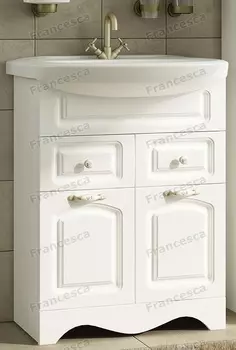 Тумба с раковиной Francesca Империя 60 белый (2дв+2ящ, ум. Уют 60)