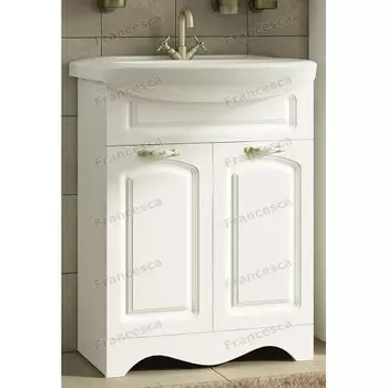 Тумба с раковиной Francesca Империя 60 с 2 дверцами белый (ум. Уют 60)