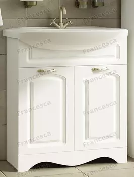 Тумба с раковиной Francesca Империя 70 белый (2 двери, ум. Балтика 70)