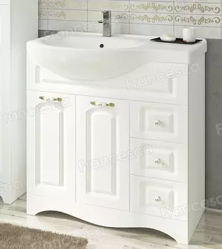 Тумба с раковиной Francesca Империя 83 белая (правое крыло)