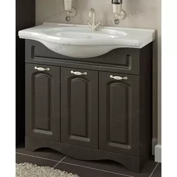 Тумба с раковиной Francesca Империя 85 с 3 дверцами венге (ум. Dell Mia 85)