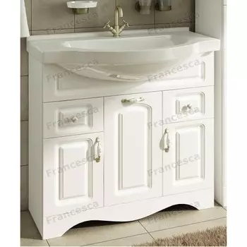 Тумба с раковиной Francesca Империя 90-2 белый (2ящ+3дв, ум. Эльбрус 90)