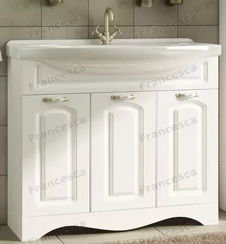 Тумба с раковиной Francesca Империя 90 белый (3 двери, ум. Эльбрус 90)