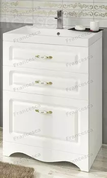 Тумба с раковиной Francesca Империя Н 60 белый (2ящ+1Б.ящ, ум. Como 60)