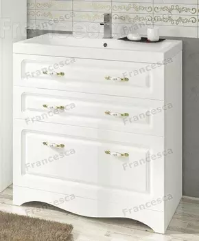 Тумба с раковиной Francesca Империя Н 80 белый (2ящ.+1Б.ящ, ум. Como 80)