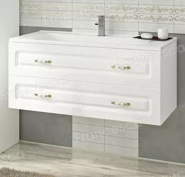 Тумба с раковиной Francesca Империя П 100 белый (2 ящ. ум. Элен 100)