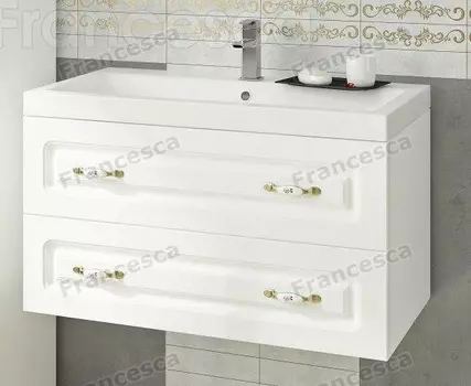 Тумба с раковиной Francesca Империя П 80 белый (2 ящ. ум. Como 80)