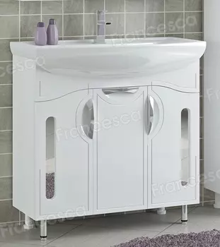 Тумба с раковиной Francesca Инфинити 80 белый (3 двери, ум. Балтика 80)