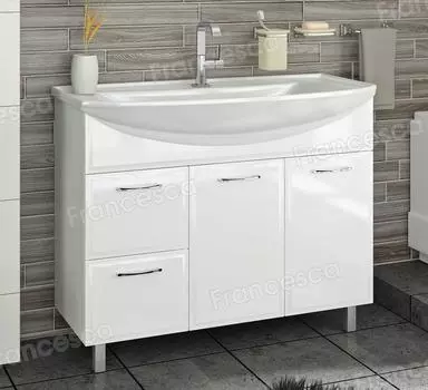 Тумба с раковиной Francesca Kamia 105 с бельевой корзиной