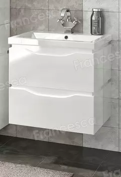 Тумба с раковиной Francesca Latina 60 подвесная белый (2 ящика, ум. Como 60)