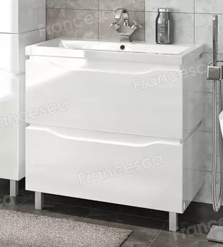 Тумба с раковиной Francesca Latina 80 напольная белый (2 ящика, ум. Como 80)