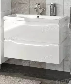 Тумба с раковиной Francesca Latina 80 подвесная белый (2 ящика, ум. Como 80)