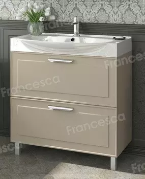 Тумба с раковиной Francesca Liverpool 85 напольная бежевый (2 ящика, ум. Элвис 85)
