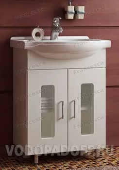 Тумба с раковиной Francesca Оптима 60 белый (2дв., ум. Уют 60)