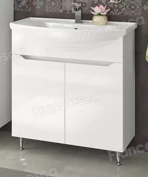 Тумба с раковиной Francesca Royal 75 напольная белый (2 дв, ум. Стиль 75)