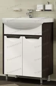 Тумба с раковиной Francesca Версаль 55 белый/венге (2дв, ум. Уют 55)