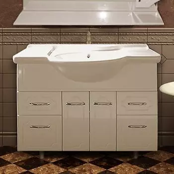 Тумба с раковиной Grace Мелисса 105 белый глянец