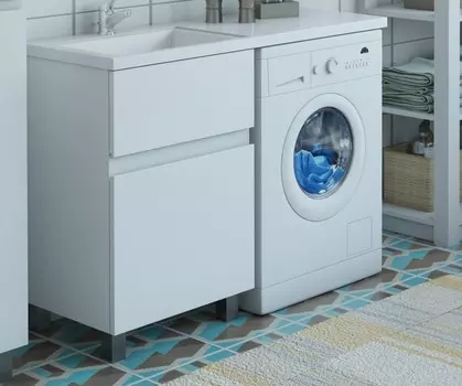 Тумба с раковиной Эстет Dallas Luxe 140, 2 ящика, белый