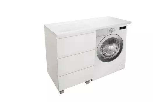 Тумба с раковиной Эстет Dallas Luxe 140, 3 ящика, белый