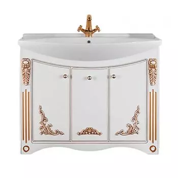 Тумба с раковиной Кармен 105, белый/золото