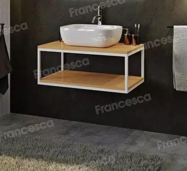 Тумба с раковиной Loft Теннеси 80 (ум. Купер 56) белая