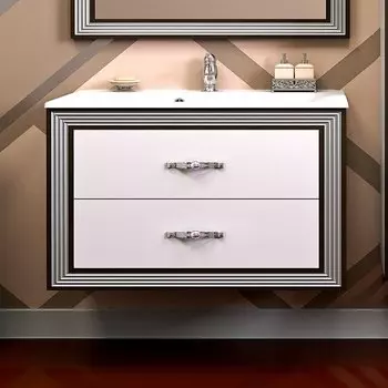 Тумба с раковиной Opadiris Карат 100 (серебро)
