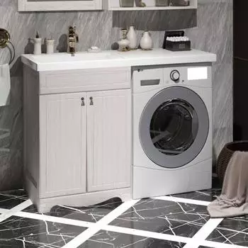 Тумба с раковиной Opadiris Клио 56 под стиральную машину, беленый бук