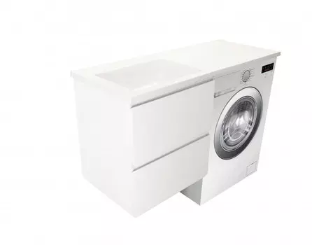 Тумба с раковиной под стиральную машину Эстет Dallas Luxe 1300х482 подвесная 2 ящика