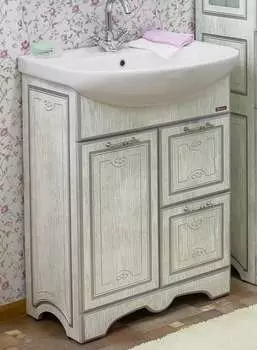 Тумба с раковиной Sanflor Адель 65, дуб/серебро