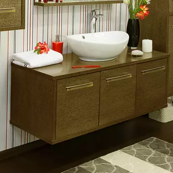 Тумба с раковиной Sanflor Румба 120, венге/золото