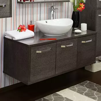 Тумба с раковиной Sanflor Румба 120, венге/серебро