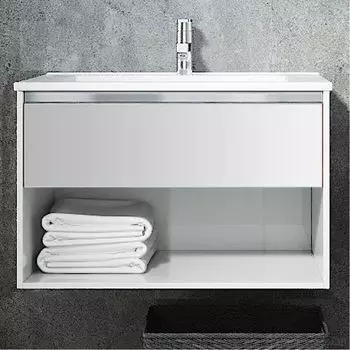 Тумба с раковиной Sanvit Контур 80 белая глянцевая