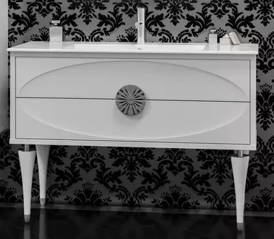 Тумба с раковиной Smile Ибица 120 белый/хром