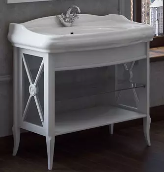 Тумба с раковиной Smile Империал 100 белый матовый