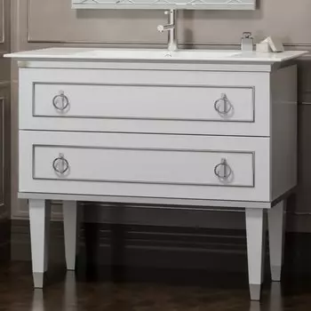 Тумба с раковиной Smile Порто 100 белый/хром