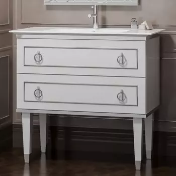 Тумба с раковиной Smile Порто 80 белый/хром