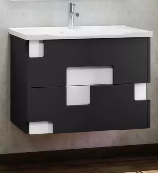 Тумба с раковиной Smile Санторини 100, черный