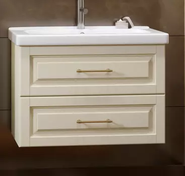 Тумба с раковиной Smile Сити 80 слоновая кость