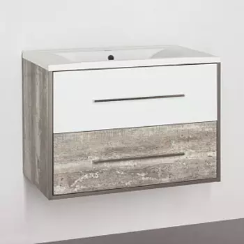 Тумба с раковиной Style Line Экзотик 80 Plus подвесная, белая, экзотик