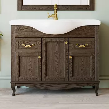 Тумба с раковиной ValenHouse Эллина 105 кальяри, фурнитура золото