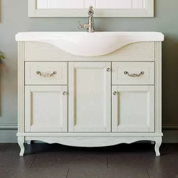 Тумба с раковиной ValenHouse Эллина 105 слоновая кость, фурнитура хром