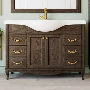 Тумба с раковиной ValenHouse Эллина 120 кальяри, фурнитура золото