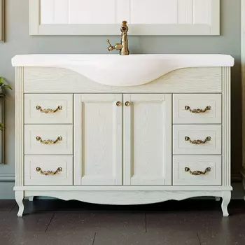 Тумба с раковиной ValenHouse Эллина 120 слоновая кость, фурнитура бронза