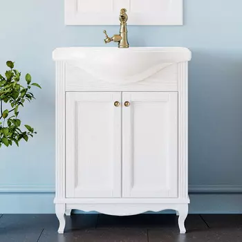 Тумба с раковиной ValenHouse Эллина 65 белая, фурнитура бронза