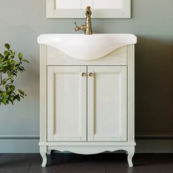 Тумба с раковиной ValenHouse Эллина 65 слоновая кость, фурнитура бронза