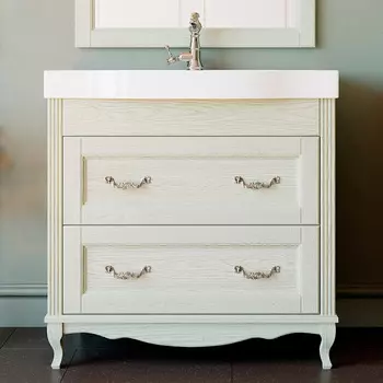 Тумба с раковиной ValenHouse Лиора 90 слоновая кость, фурнитура хром