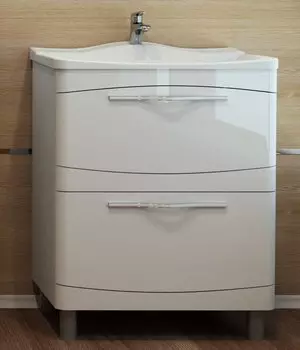 Тумба с раковиной Velvex Iva 65 напольная, белый